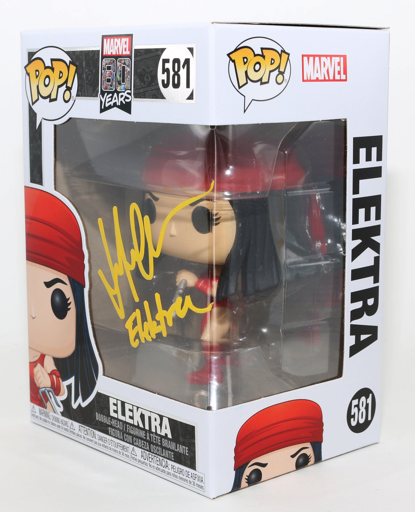 
                  
                    Jennifer Garner as Elektra Natchios in Daredevil & Deadpool & Wolverine Signed Funko POP! #581 with Character Name
                  
                