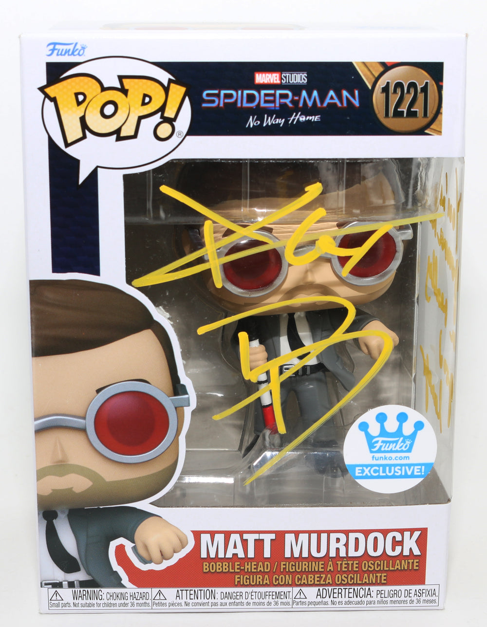 Charlie Cox as Matt Murdock in Spider-Man: No Way Home Funko Store Exclusive Signed Funko POP! #1221 with Character Name & Quote