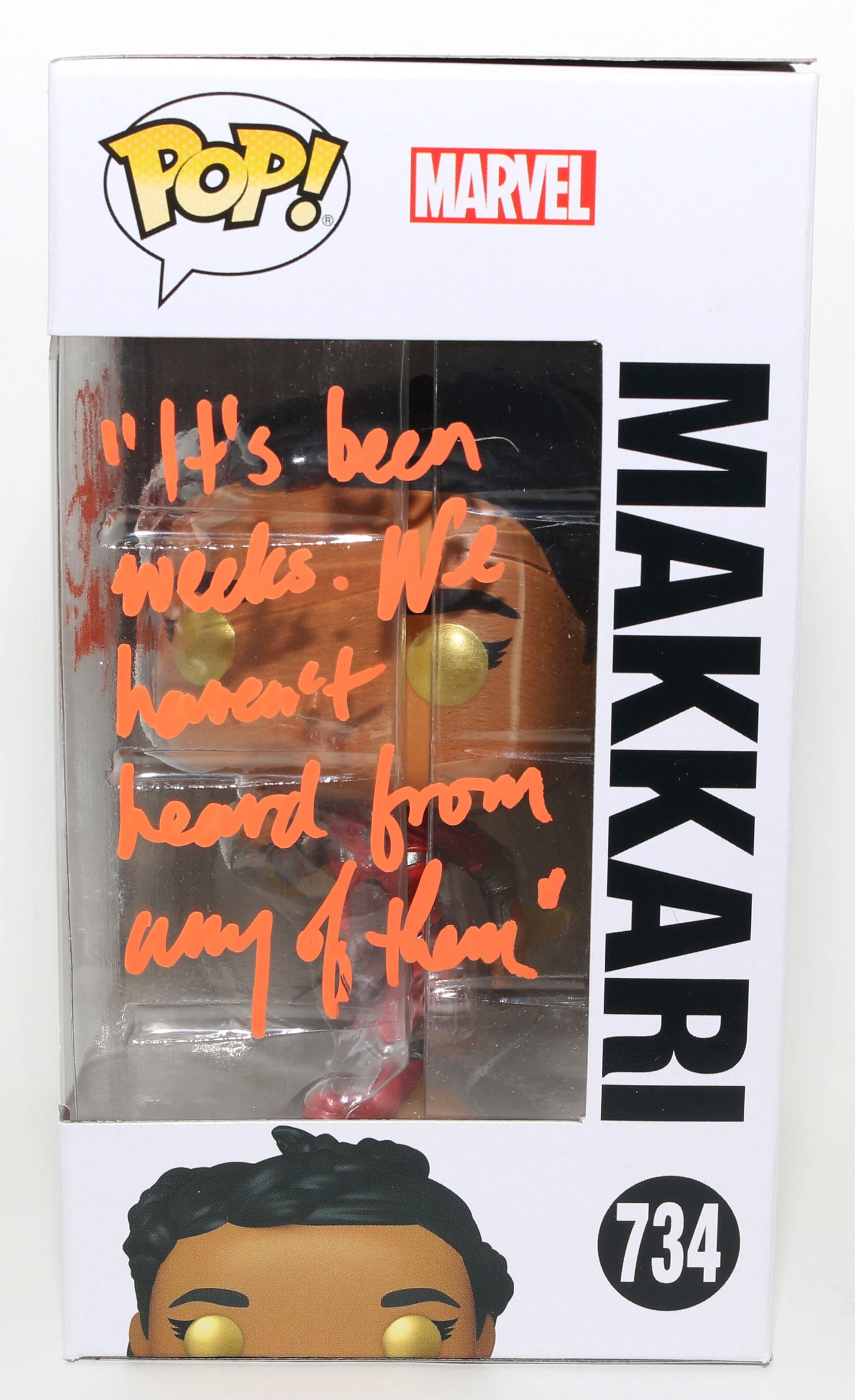 
                  
                    Lauren Ridloff as Makkari in The Eternals Signed Funko POP! #734 with Character Name & Quote
                  
                