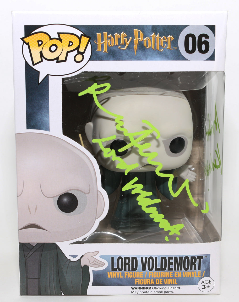 Ralph Fiennes as Lord Voldemort in Harry Potter Signed Funko POP! #06 with Character Name & Quote