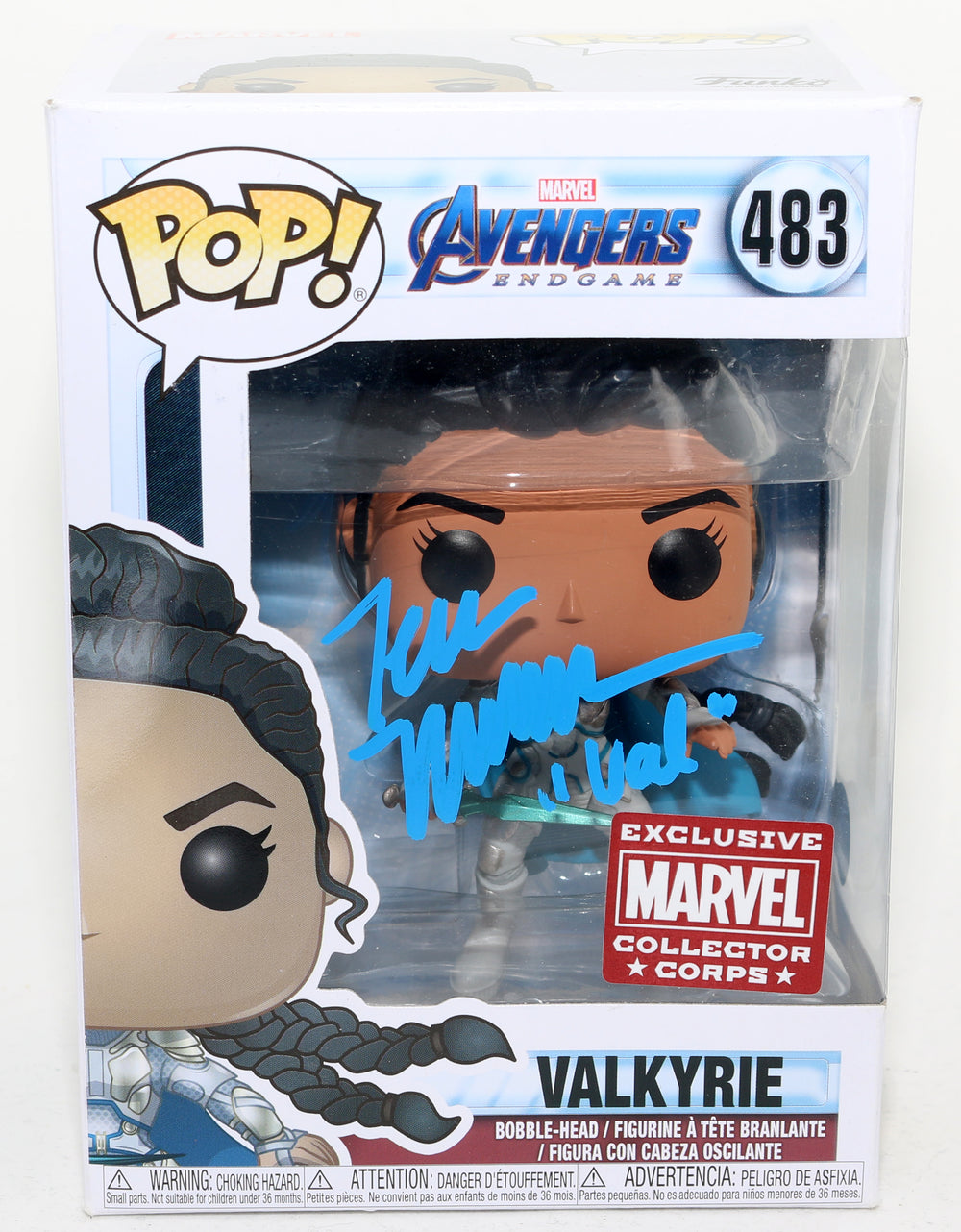 Tessa Thompson as Valkyrie in Avengers: Endgame (Beckett Witnessed) Signed Funko POP! #483 with Character Name