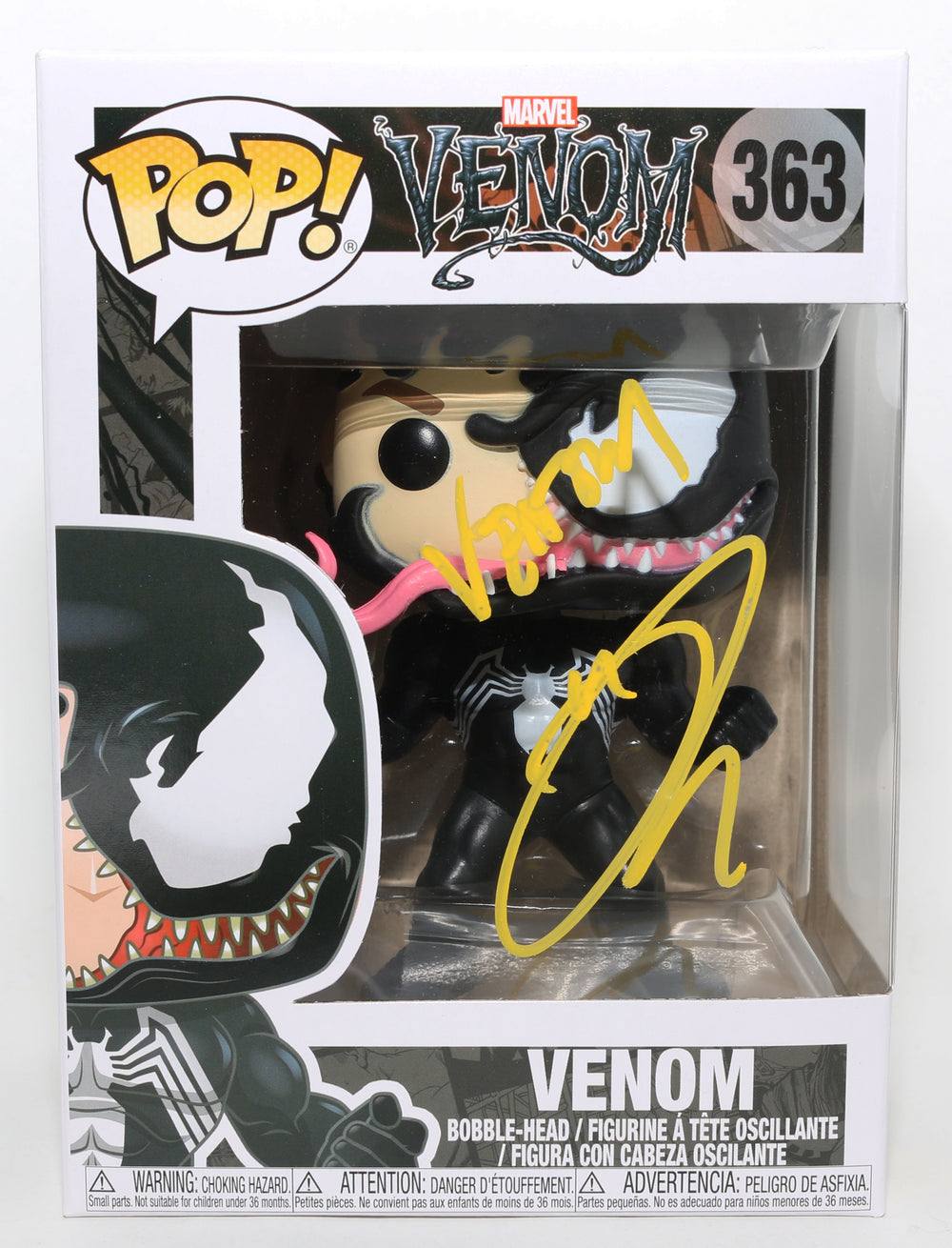 Tom Hardy as Venom in Venom Signed Funko POP! #363 with Character Name