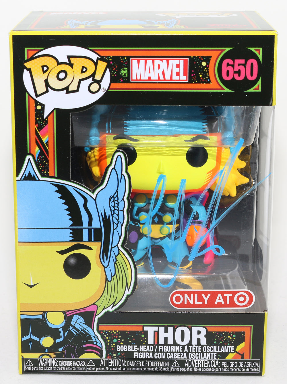 Chris Hemsworth as Thor Marvel Black Light (SWAU) Signed Funko POP! #650