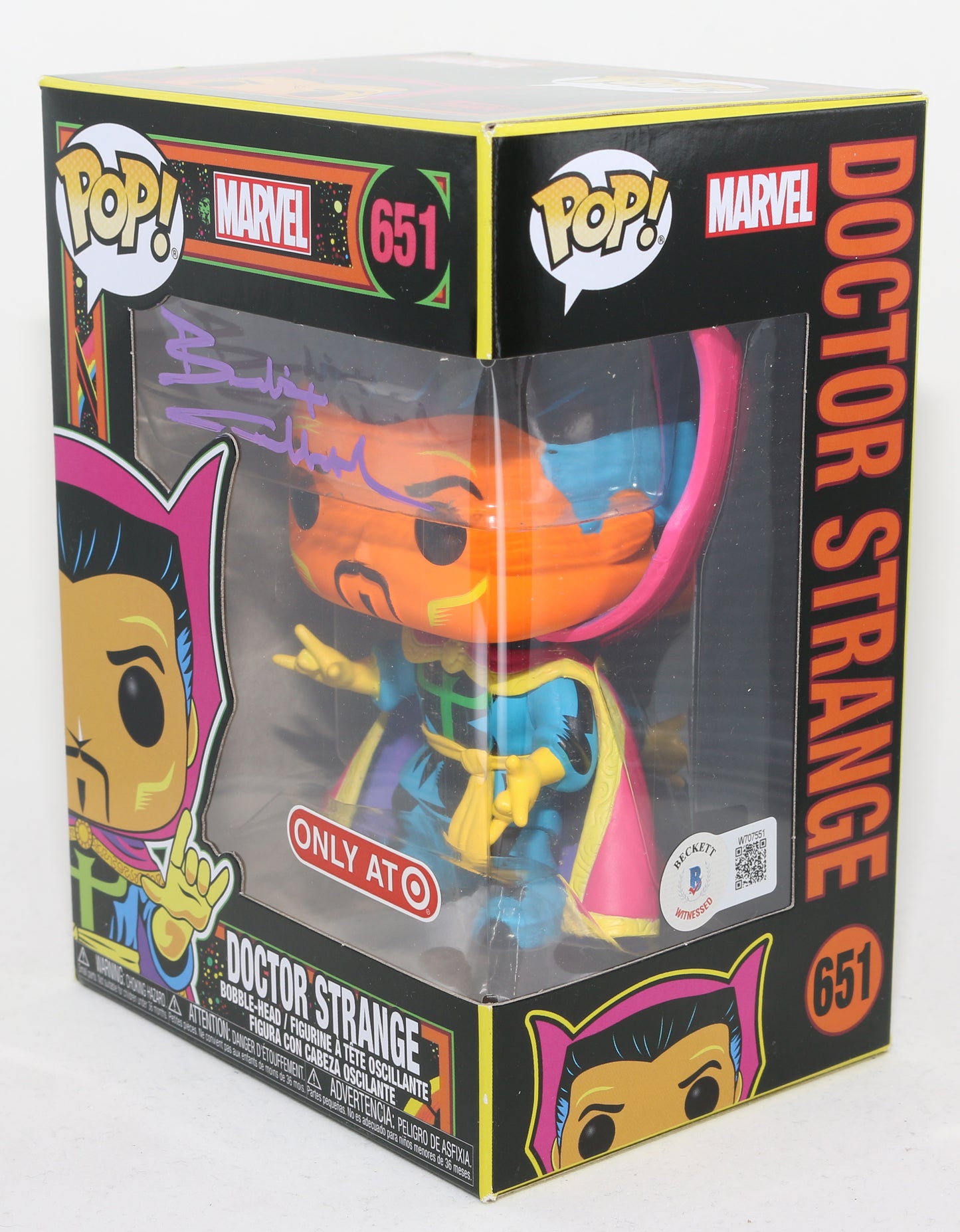 
                  
                    Benedict Cumberbatch as Doctor Strange Marvel Black Light (Beckett Witnessed) Signed POP! Funko #651
                  
                