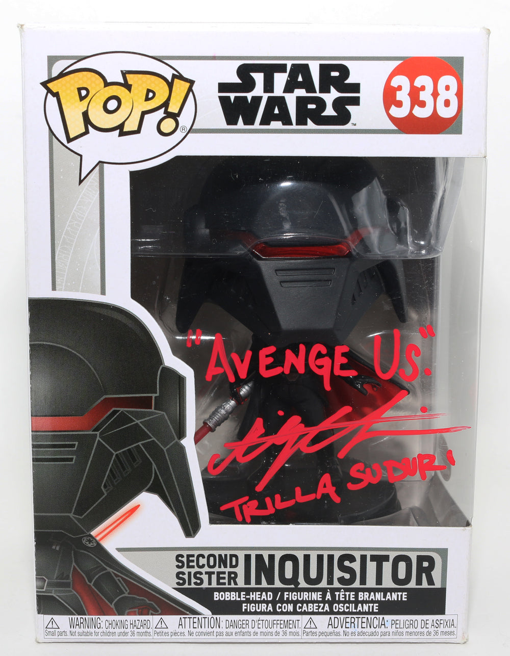 Elizabeth Grullon as Second Sister Inquisitor in Star Wars Jedi: Fallen Order (JSA) Signed Funko POP! #338 with Character Name & Quote