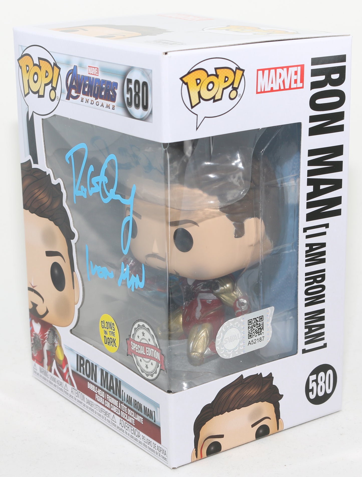 
                  
                    Robert Downey Jr. as Iron Man in Avengers: Endgame (SWAU) Signed POP! Funko #580 with Character Name
                  
                