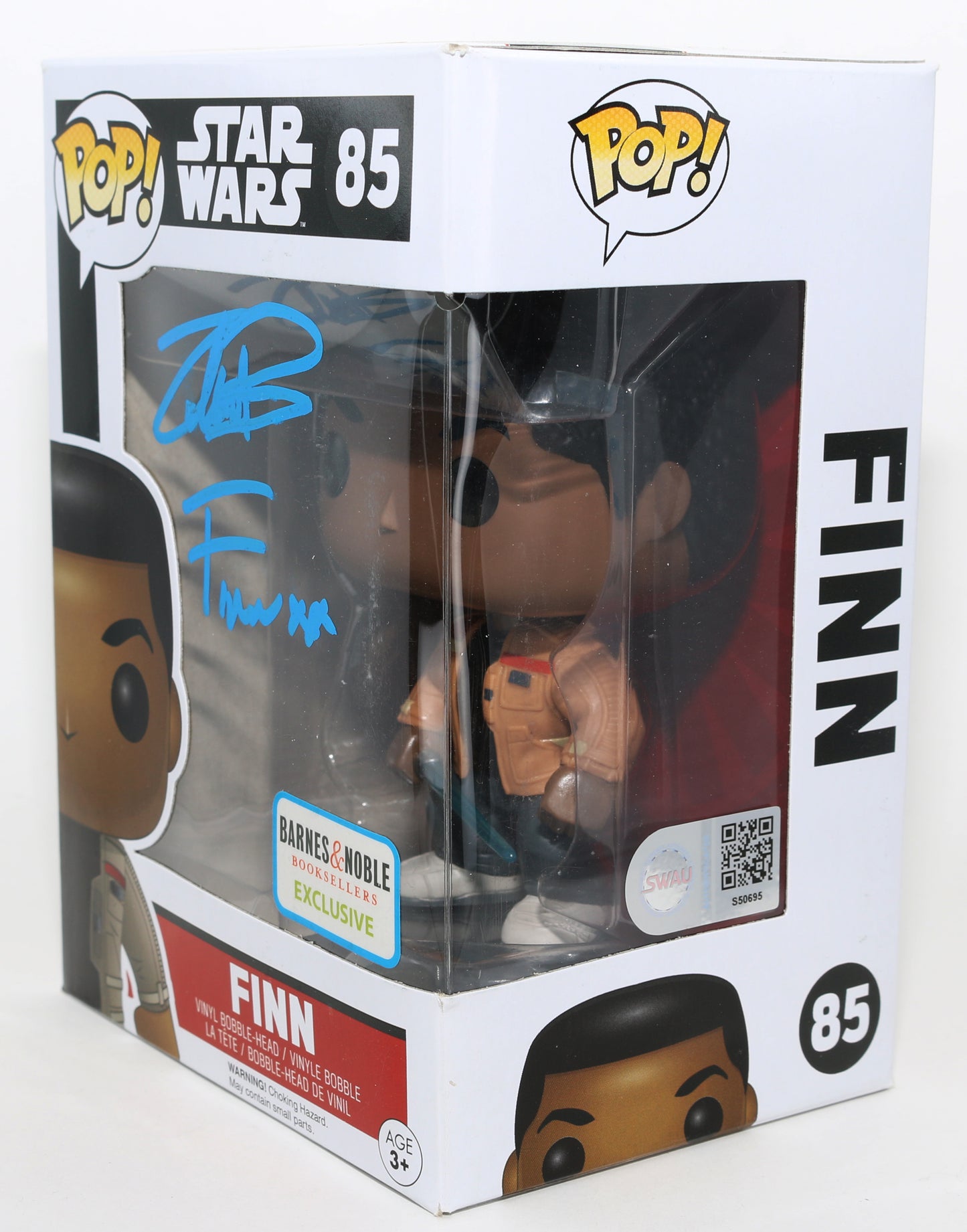 
                  
                    John Boyega as Finn in Star Wars: The Force Awakens Barnes & Noble Exclusive (SWAU) Signed Funko POP! #85 with Character Name
                  
                
