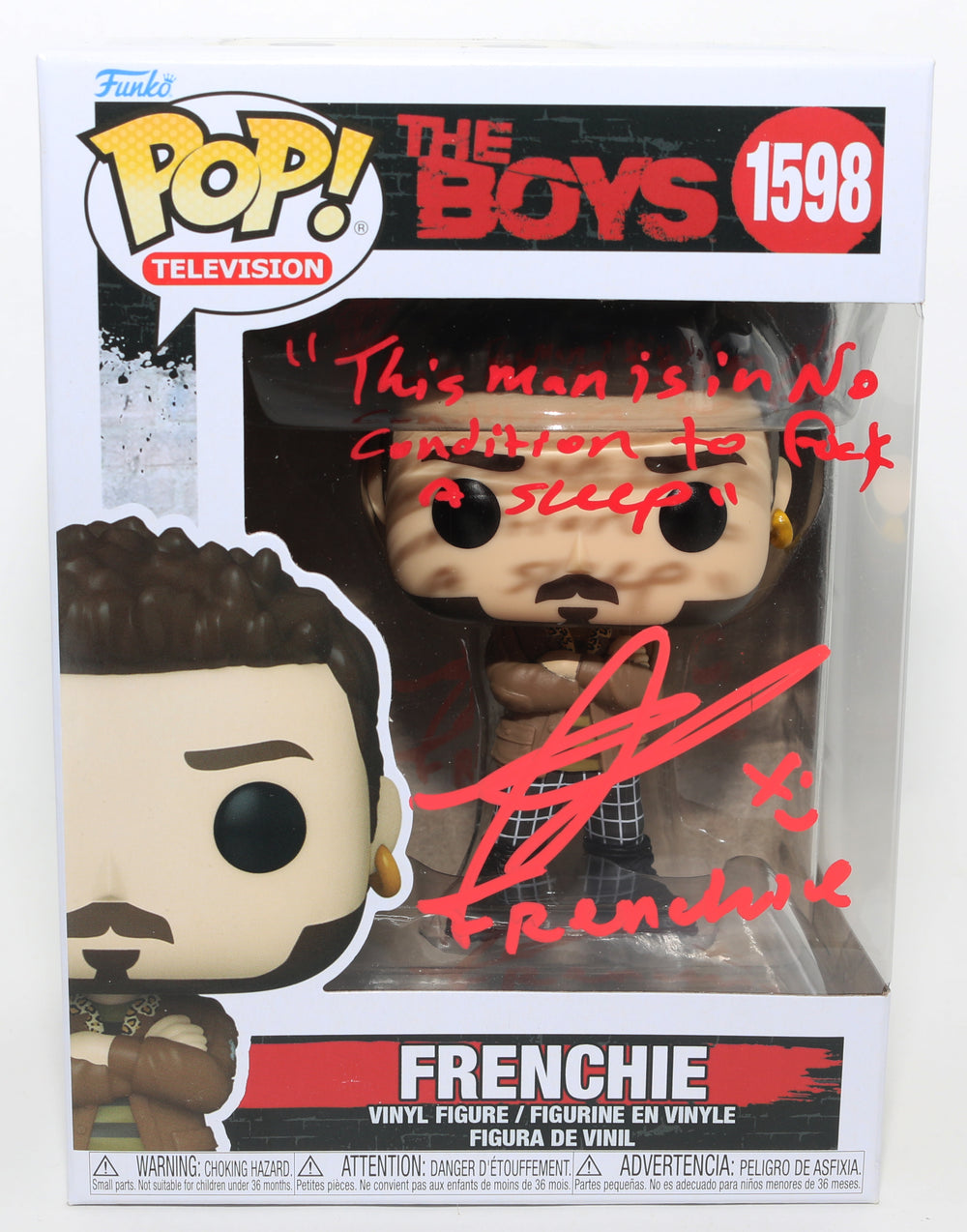 Tomer Capone as Frenchie in The Boys Signed Funko POP! #1598 with Character Name & Quote