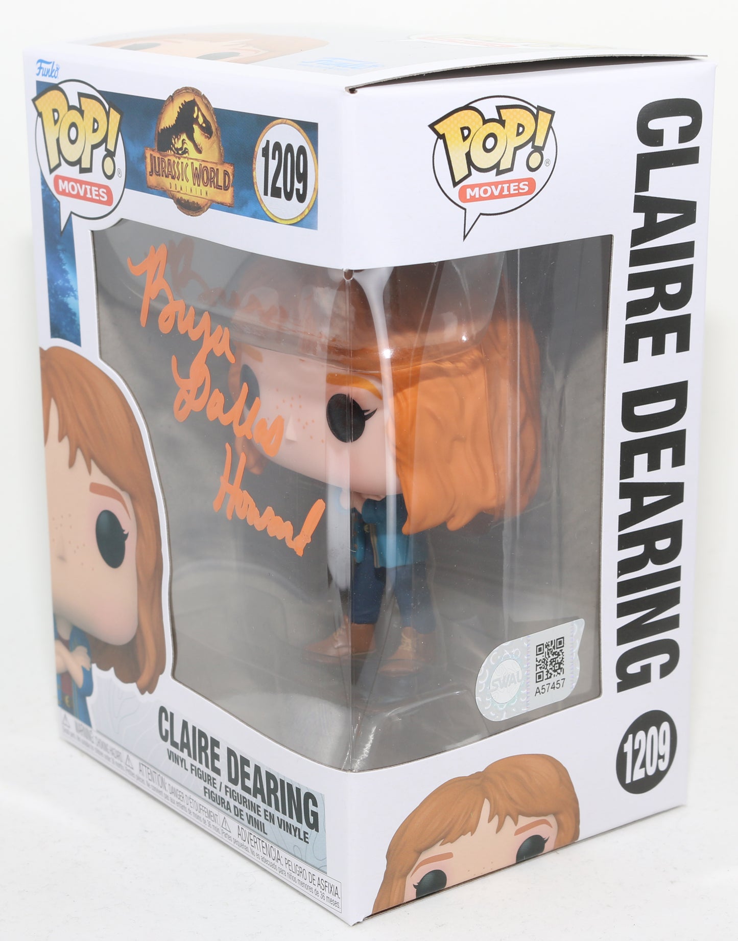
                  
                    Bryce Dallas Howard as Claire Dearing in Jurassic World Dominion (SWAU) Signed Funko POP! #1209
                  
                