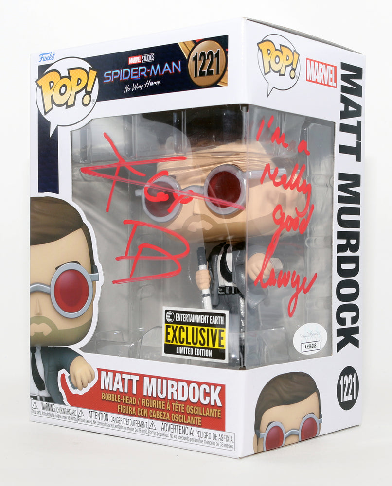
                  
                    Charlie Cox as Matt Murdock / Daredevil in Spider-Man: No Way Home Limited Edition Entertainment Earth Exclusive (JSA) Signed Funko POP! #1221 with Character Initials & Quote
                  
                