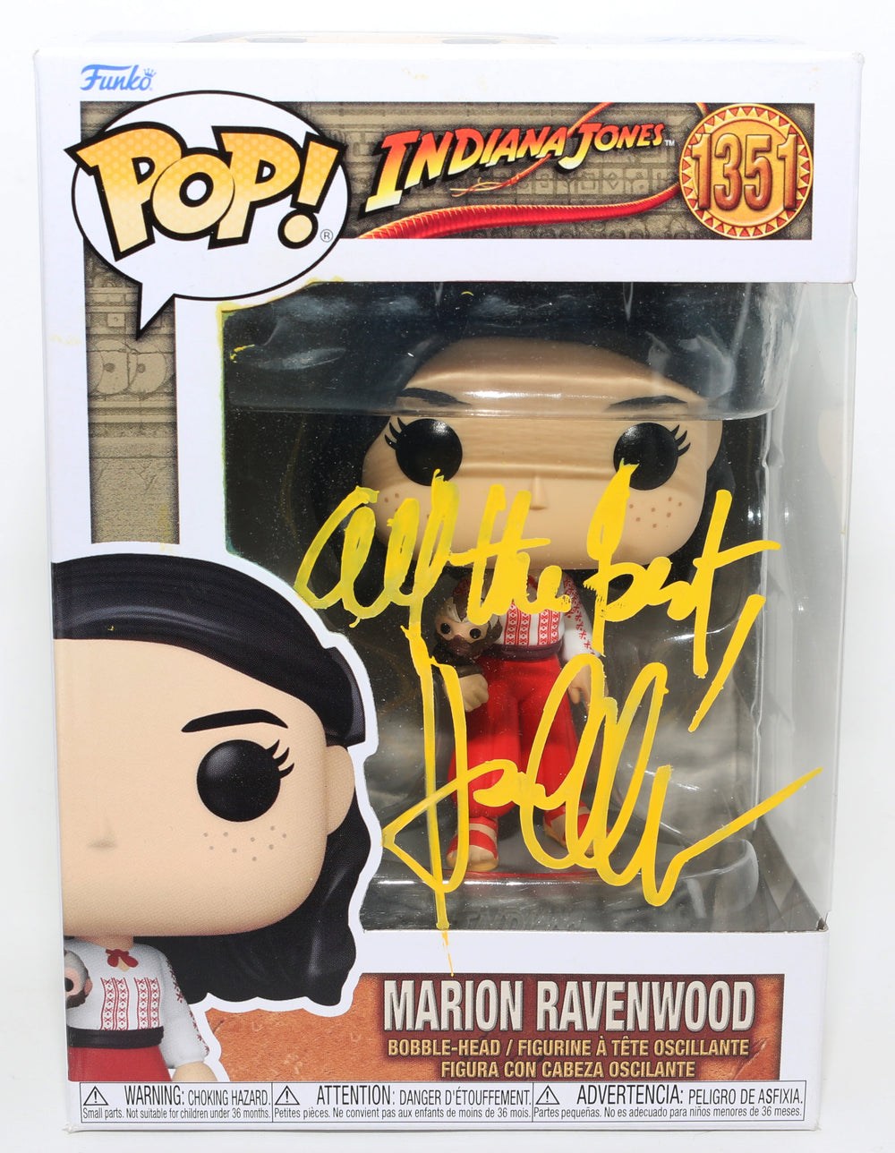 Karen Allen as Marion Ravenwood in Raiders of the Lost Ark Signed Funko POP! #1351