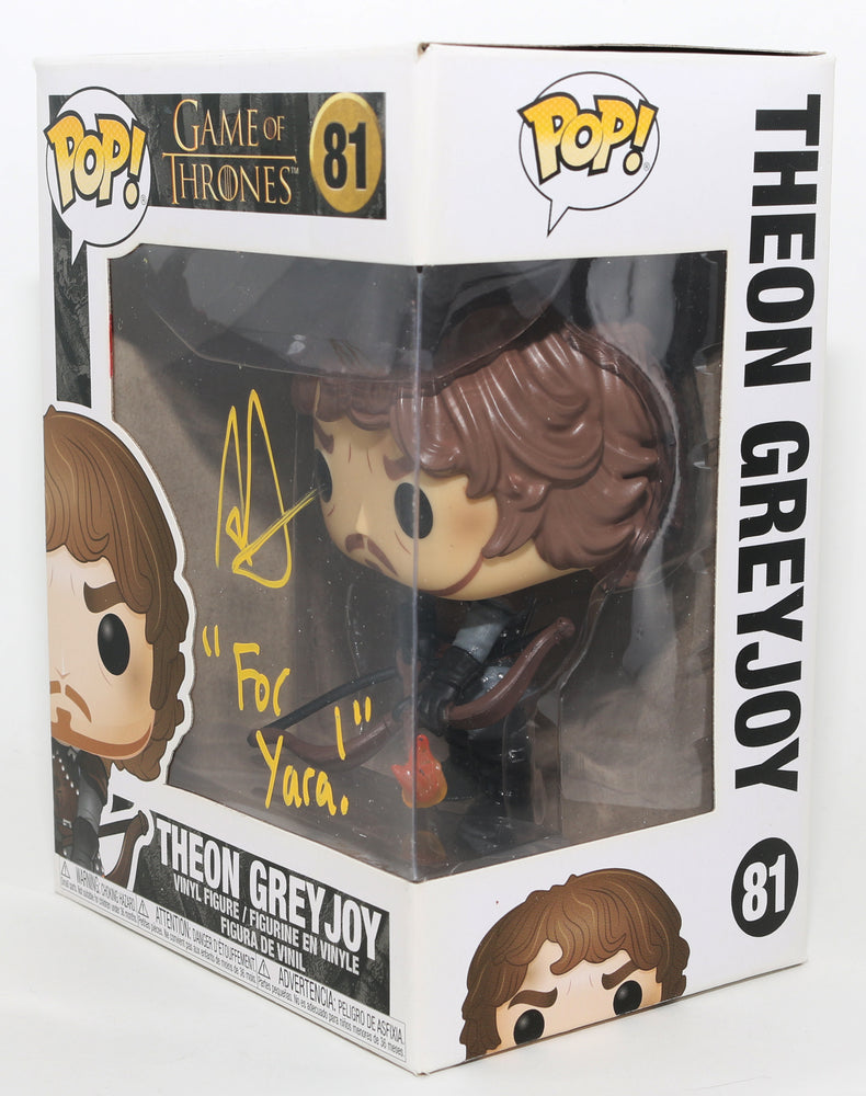 
                  
                    Alfie Allen as Theon Greyjoy in Game of Thrones Signed Funko POP! #81 with Quote
                  
                