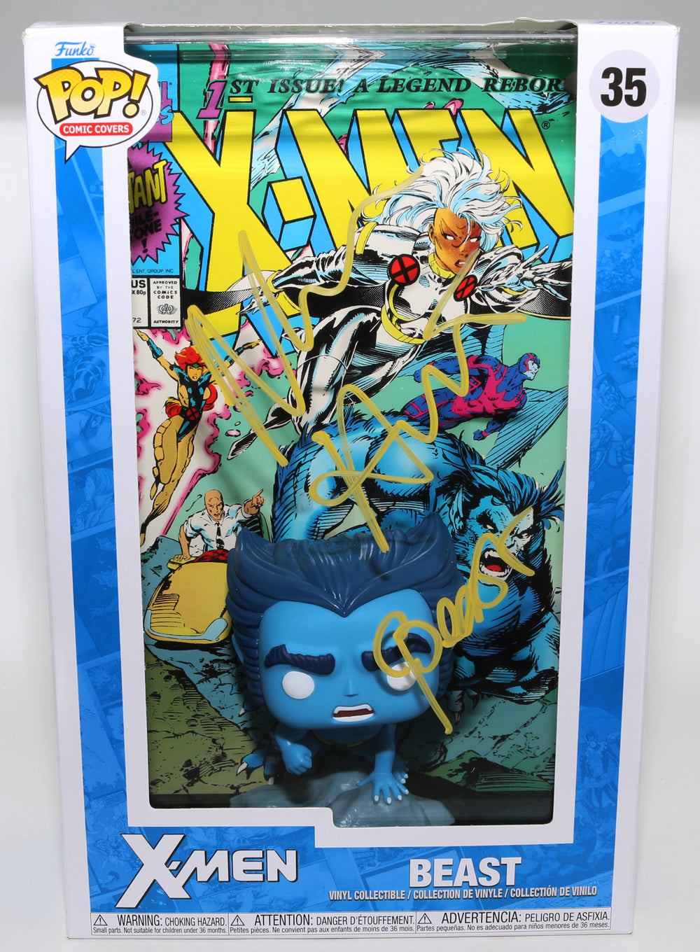 Nicholas Hoult as Beast in X-Men Comic Cover Signed Funko POP! #35 with Character Name