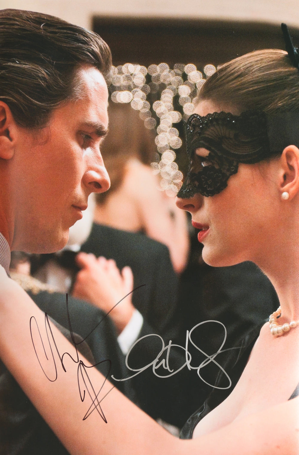 Christian Bale as Bruce Wayne / Batman with Selina Kyle / Catwoman in The Dark Knight Rises Signed 12x18 Photo