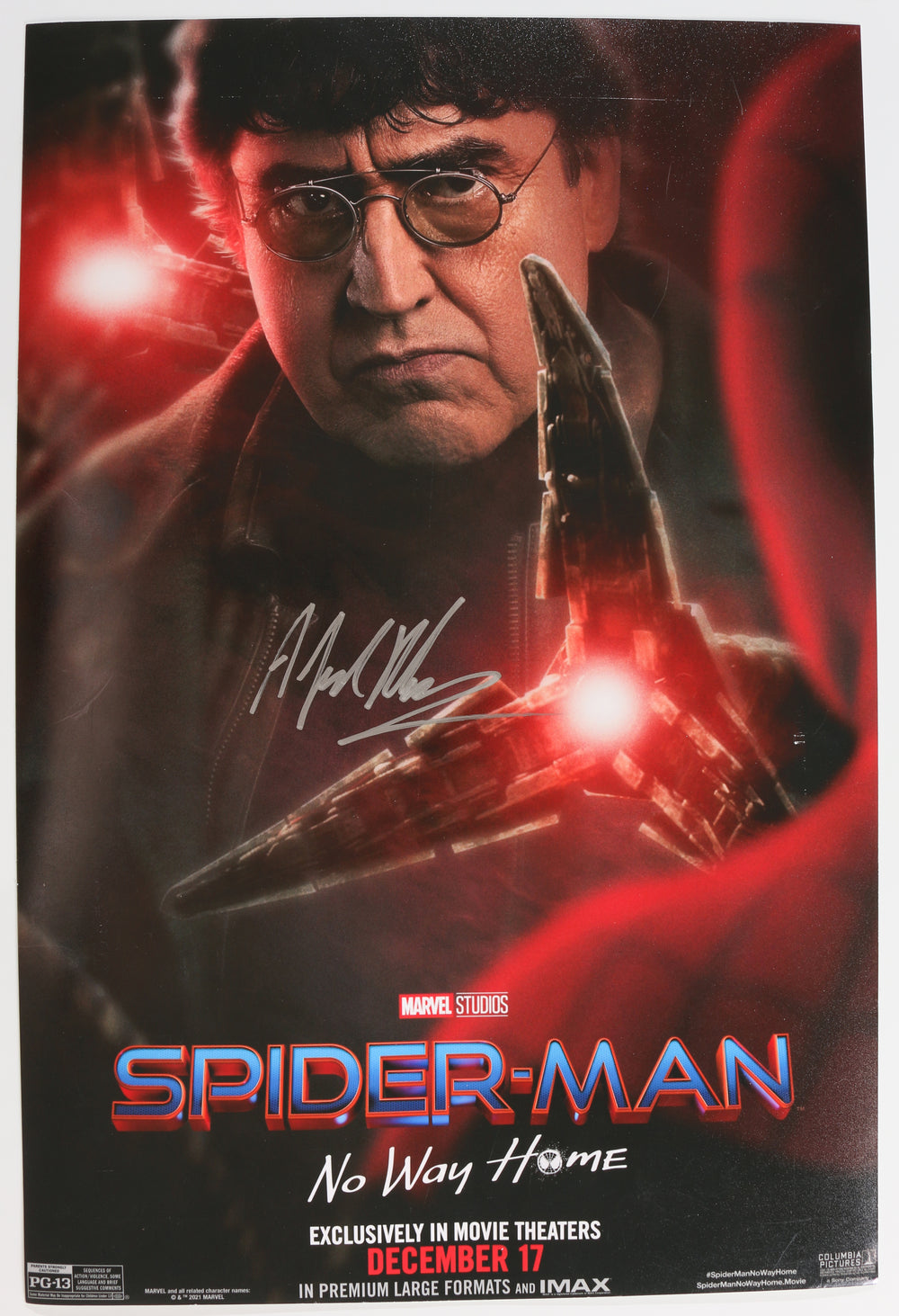 Alfred Molina as Doctor Octopus in Spider-Man: No Way Home Signed 12x18 Mini Poster