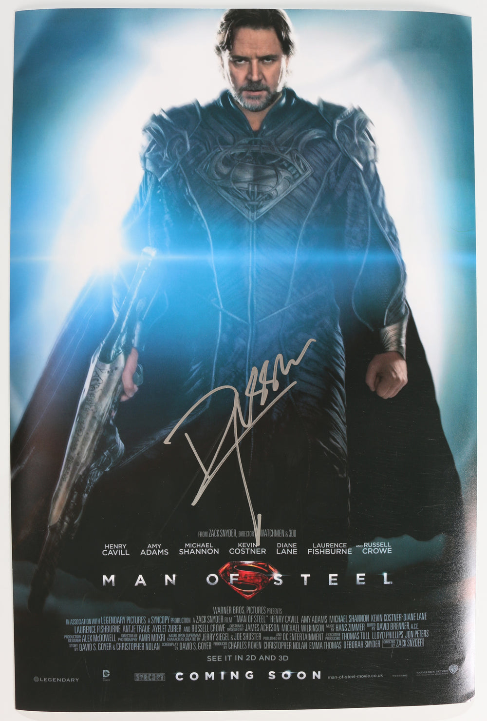 Russell Crowe as Jor-El in Superman: Man of Steel Signed 12x18 Mini Poster