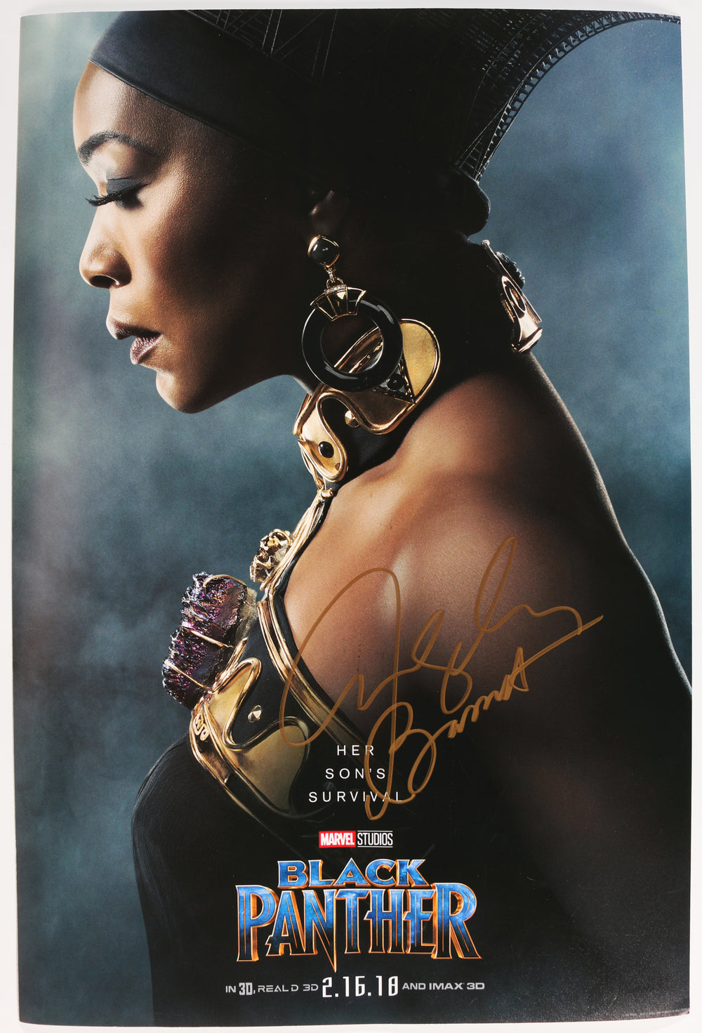 Angela Bassett as Ramonda in Black Panther Signed 12x18 Mini Poster