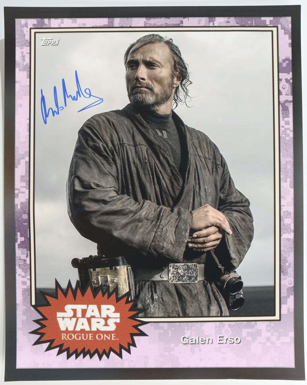Mads Mikkelsen as Galen Erso in Rogue One: A Star Wars Story Signed 16x20 Topps Card Photo