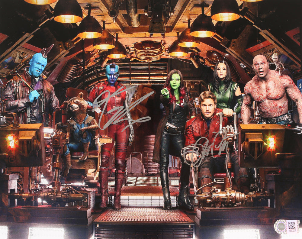 Chris Pratt as Star-Lord & Karen Gillan as Nebula in Guardians of the Galaxy Vol. 2 (SWAU) Signed 11x14 Photo