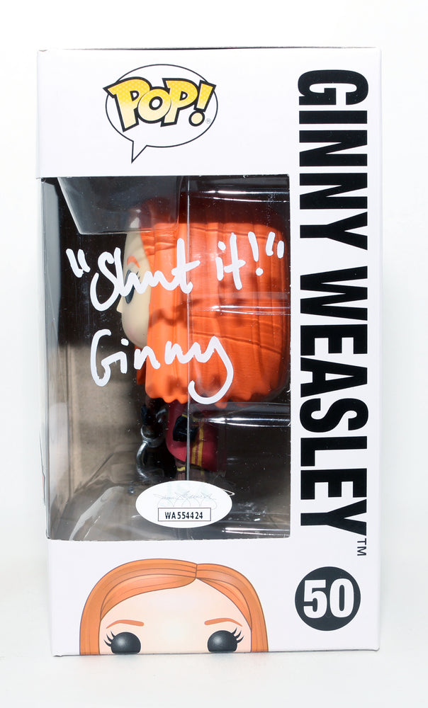 
                  
                    Bonnie Wright as Ginny Weasley in Harry Potter Special Edition (JSA) Signed Funko POP! #50 with Character Name & Quote
                  
                