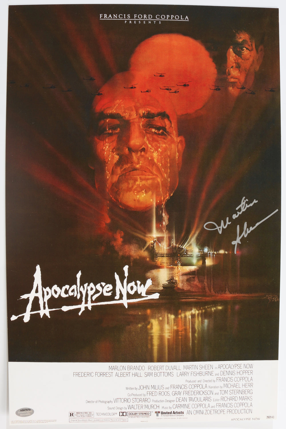 Martin Sheen as Cap. Benjamin L. Willard in Apocalypse Now (Schwartz) Signed 11x17 Mini Poster