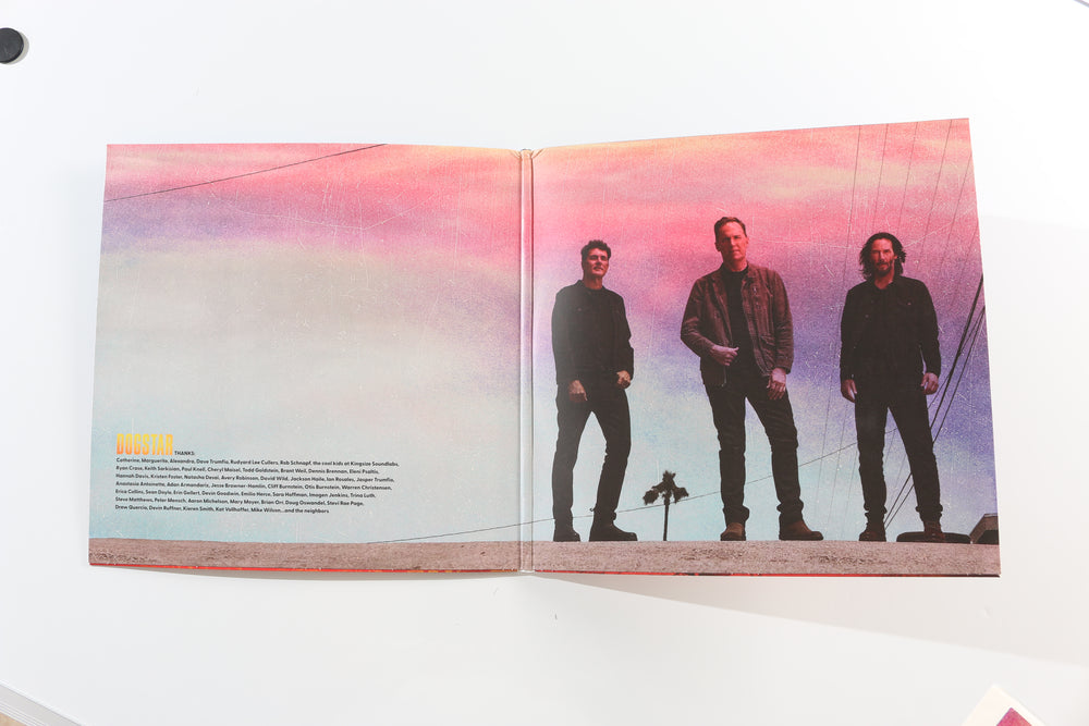 
                  
                    Dogstar: Somewhere Between the Power Lines & Palm Trees LP 12" Vinyl Record Insert Band Signed by Keanu Reeves, Robert Mailhouse, & Bret Domrose
                  
                