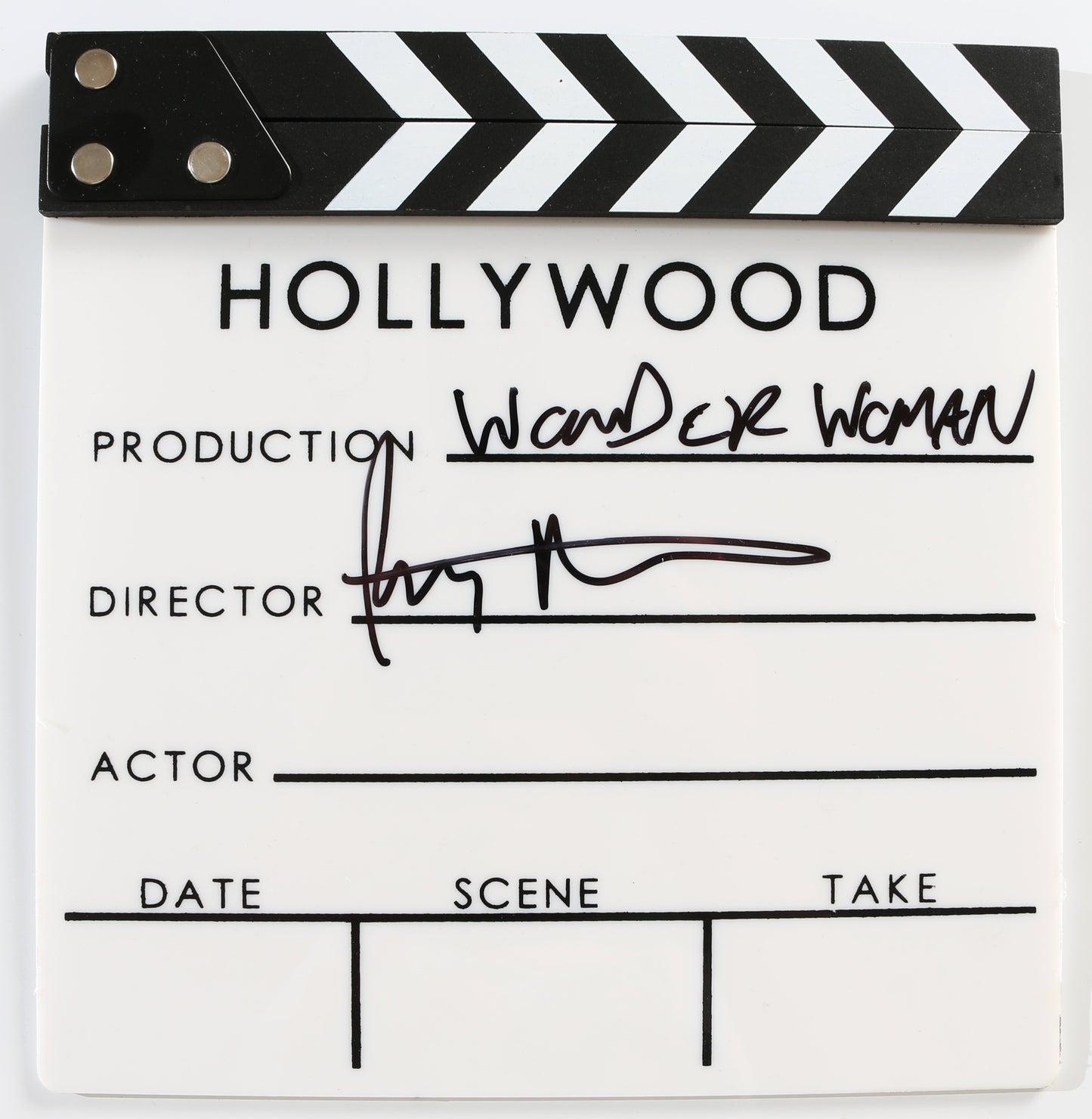 
                  
                    Wonder Woman Prop Replica Hollywood Clapboard Signed by Director: Patty Jenkins
                  
                