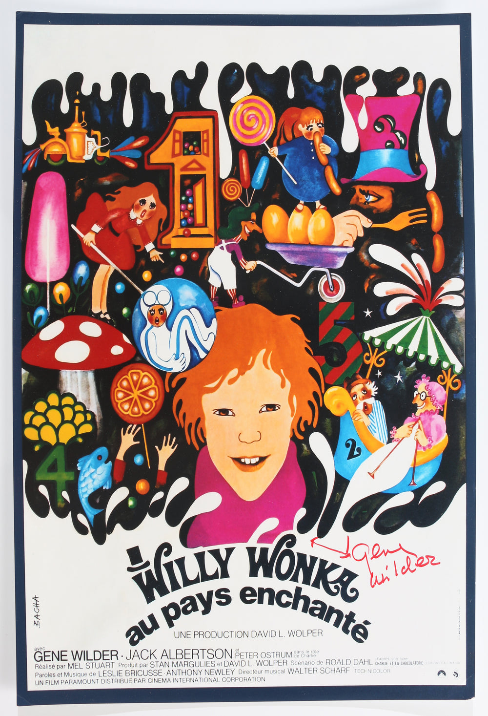 Gene Wilder as Willy Wonka in Willy Wonka & the Chocolate Factory Signed 12x18 Mini Poster