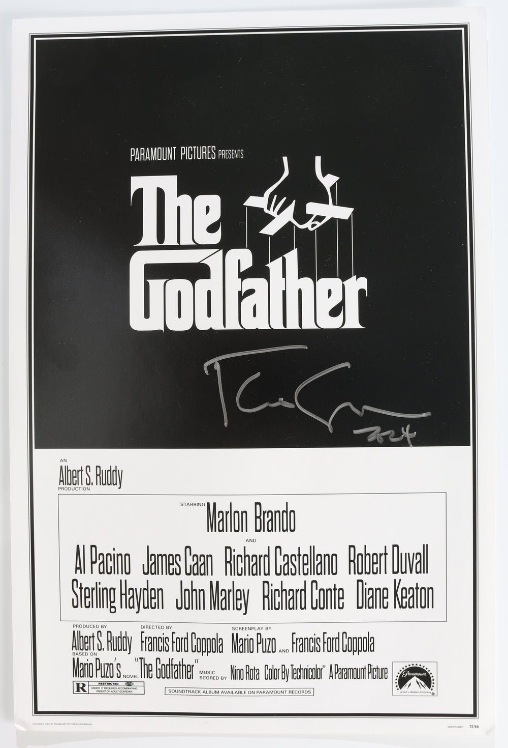 Francis Ford Coppola Director of The Godfather Signed 12x18 Mini Poster