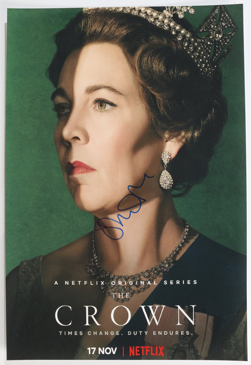 Olivia Colman as Queen Elizabeth II in Netflix's The Crown Signed 12x18 Mini Poster