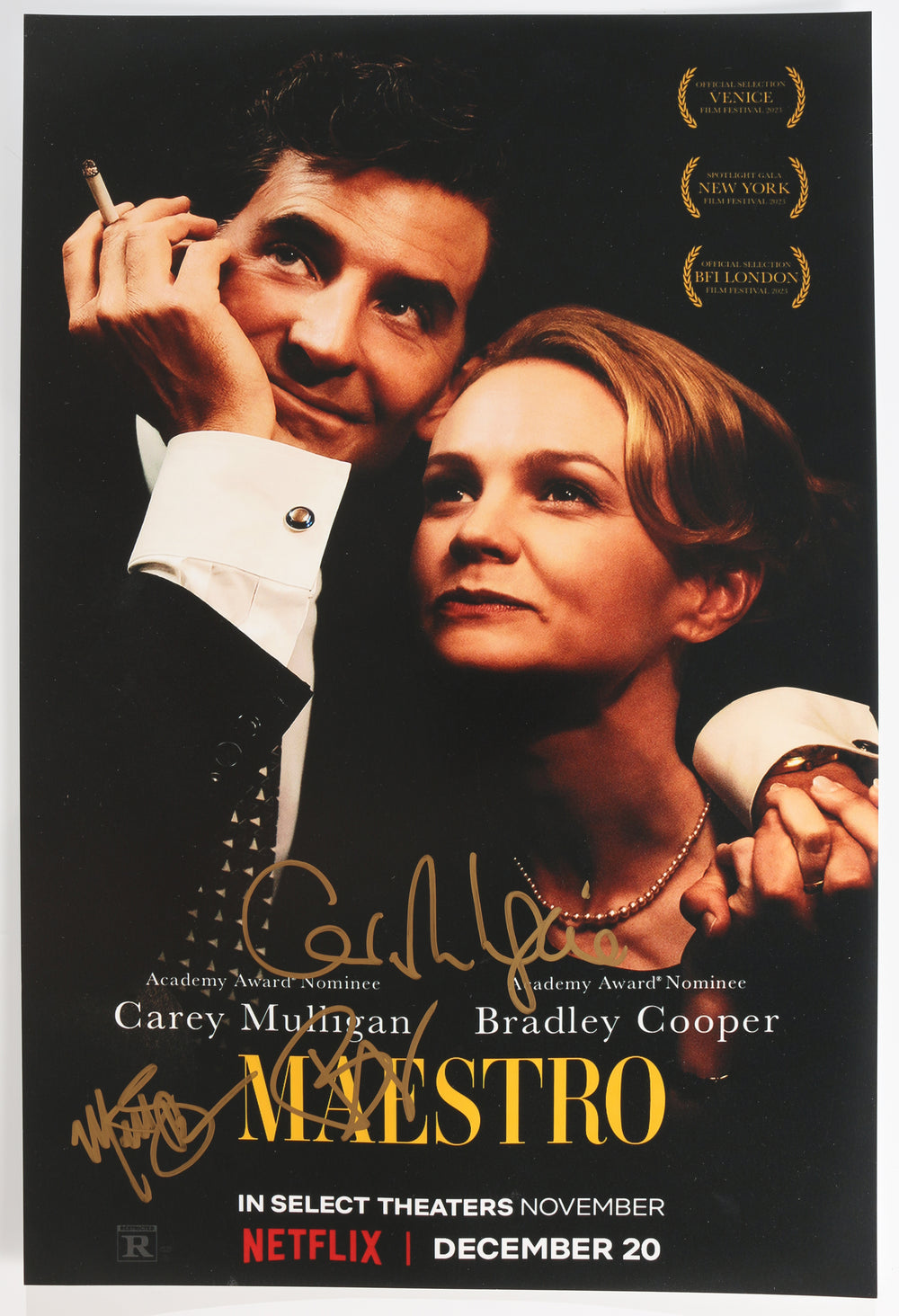 Maestro 12x18 Mini Poster Cast Signed by Bradley Cooper, Carey Mulligan, & Matt Bomer