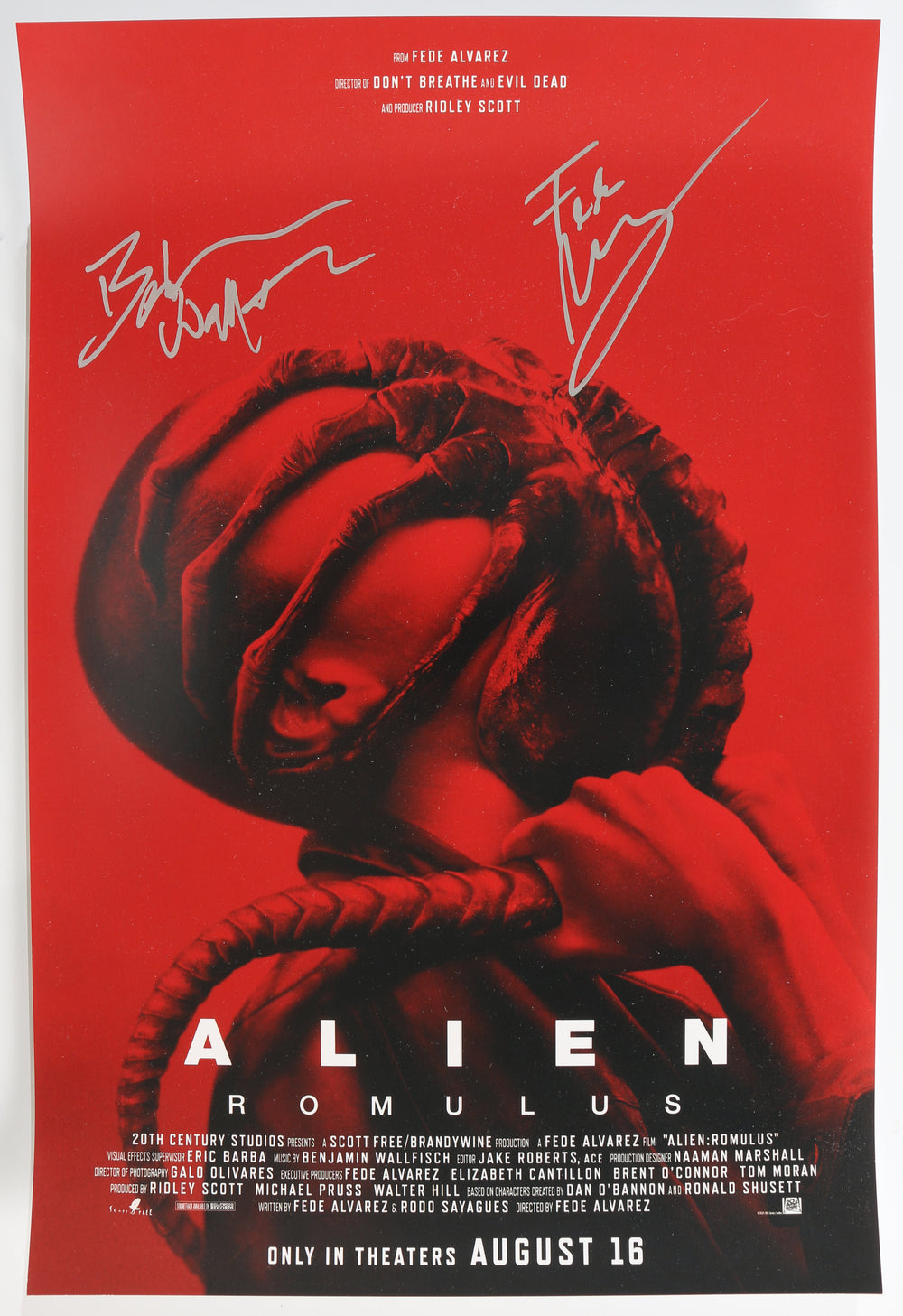 Alien: Romulus 12x18 Mini Poster Signed by Composer: Benjamin Wallfisch & Director: Fede Álvarez