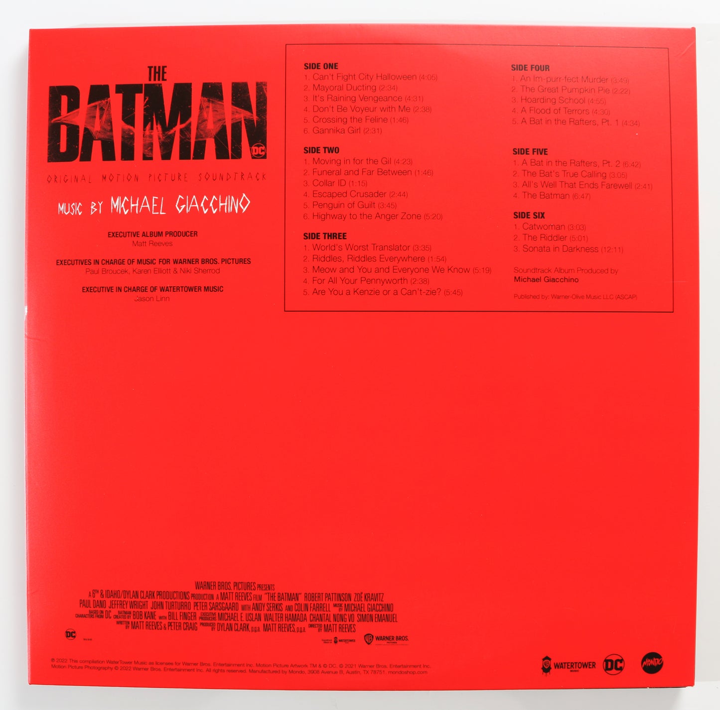 
                  
                    The Batman Original Motion Picture Soundtrack MONDO 3xLP 12" Vinyl Record Signed by Compser Michael Giacchino
                  
                