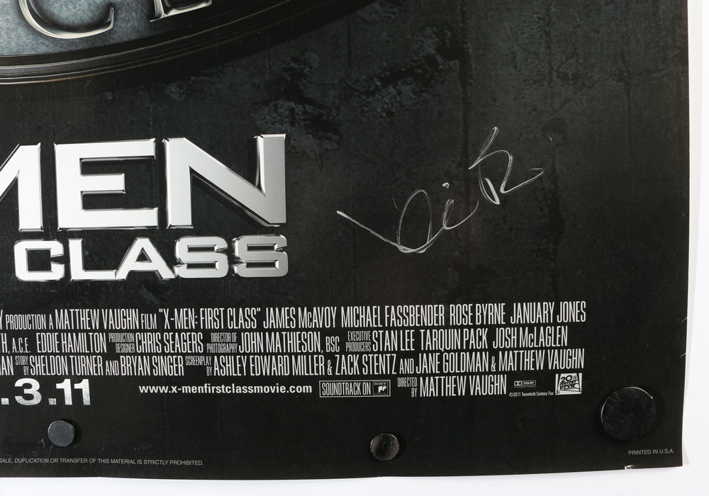 
                  
                    X-Men: First Class 27x40 Poster Cast Signed by James Mcavoy, Michael Fassbender, Kevin Bacon, Lucas Till, Zoe Kravitz, Rose Byrne, & January Jones
                  
                