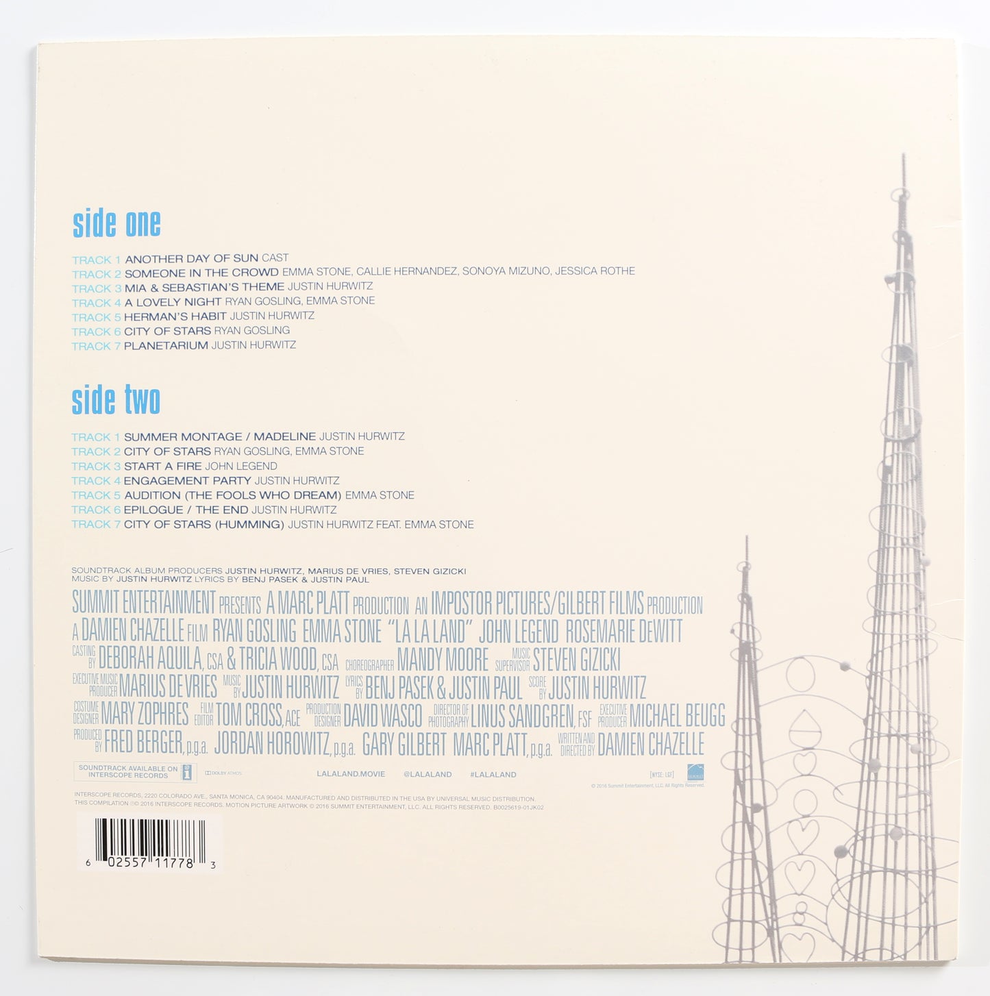 
                  
                    La La Land Soundtrack 12" Vinyl Record Signed by Composer: Justin Hurwitz, Lyricists: Benj Pasek & Justin Paul, and Actors: Ryan Gosling & Emma Stone
                  
                