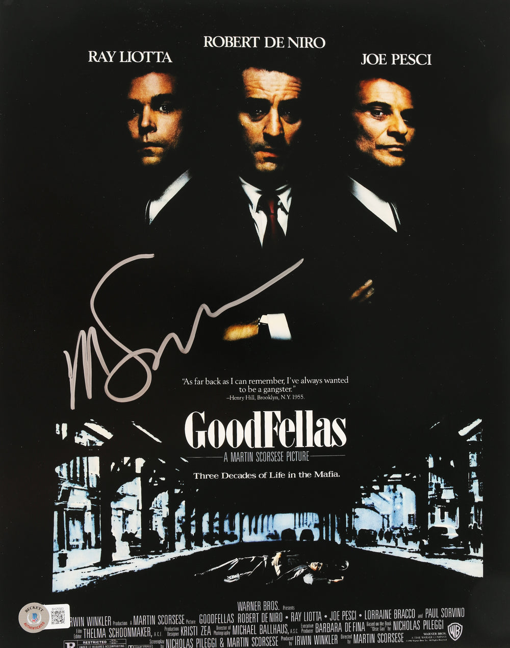 Martin Scorsese Director of Goodfellas (Beckett) Signed 11x14 Photo