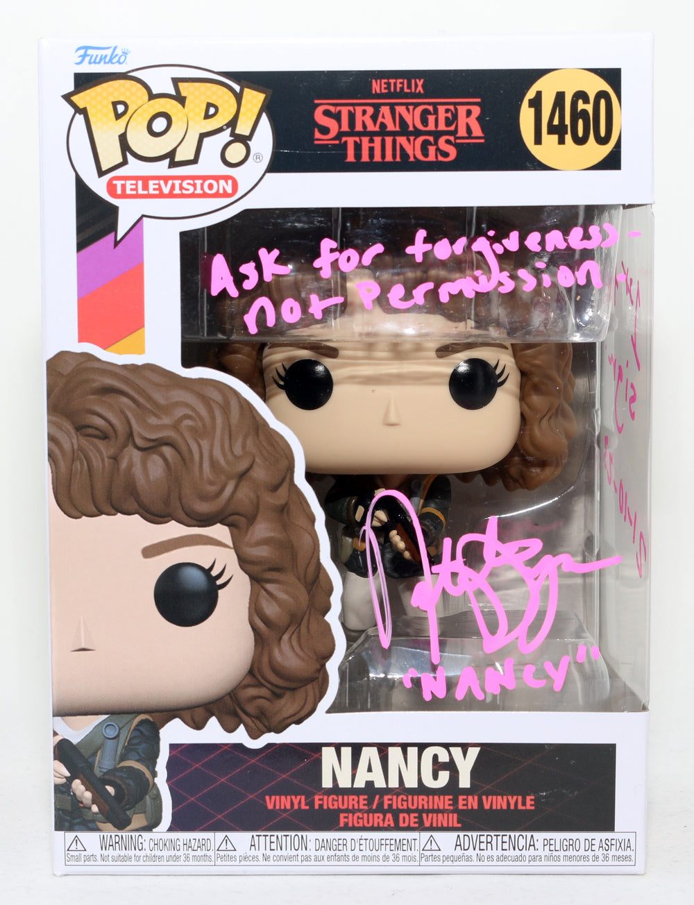 Natalia Dyer as Nancy Wheeler in Stranger Things (SWAU) Signed Funko POP! #1460 with Character Name & Quote