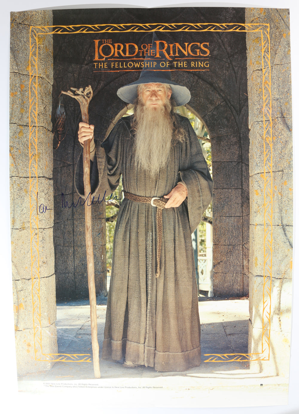 Ian McKellen as Gandalf the Grey in The Lord of the Rings: The Fellowship of the Ring Signed 26.5x38.5 Poster
