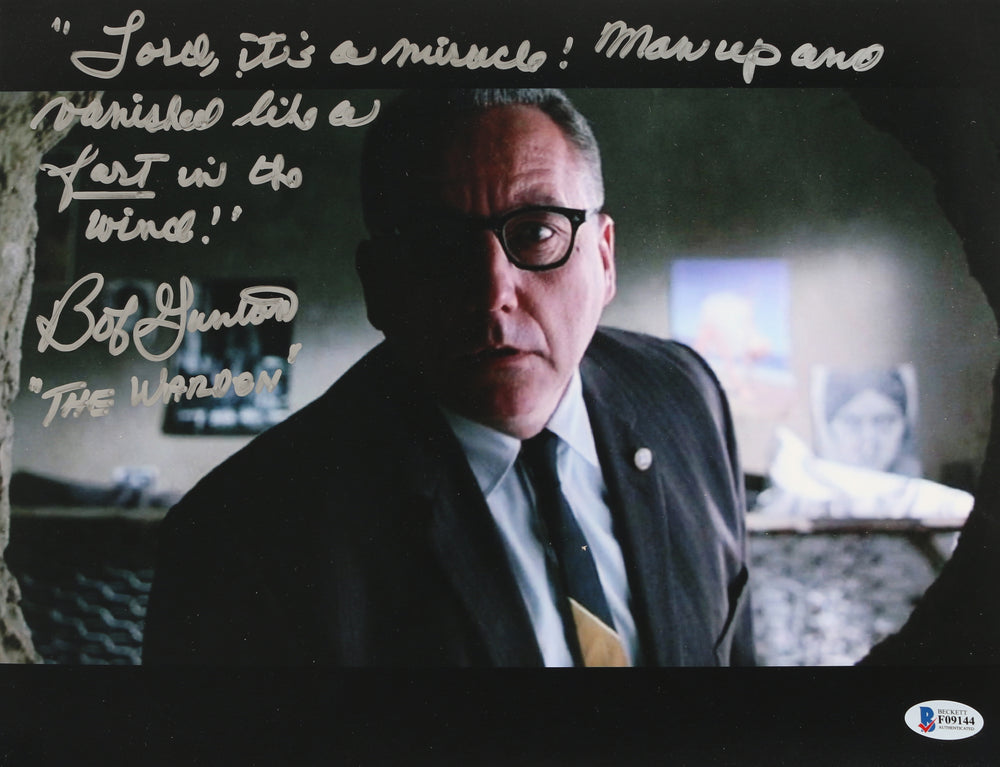 Bob Gunton as Warden Samuel Norton in The Shawshank Redemption (Beckett) Signed 11x14 Photo with Character Name & Quote