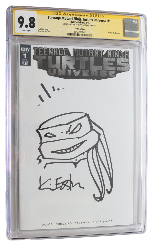 
                  
                    Teenage Mutant Ninja Turtles Universe #1 - Sketch Art & Signed by TMNT Co-creator Kevin Eastman (CGC Signature Series 9.8) 2016
                  
                