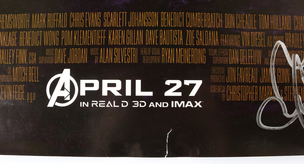 
                  
                    Avengers: Infinity War 27x40 Poster Signed by Chadwick Boseman, Josh Brolin, Chris Pratt, Tom Hiddleston, Tom Holland, Mark Ruffalo, Paul Bettany, Elizabeth Olsen, Anthony Mackie, Dania Gurira, Letitia Wright, Don Cheadle, & Winston Duke
                  
                