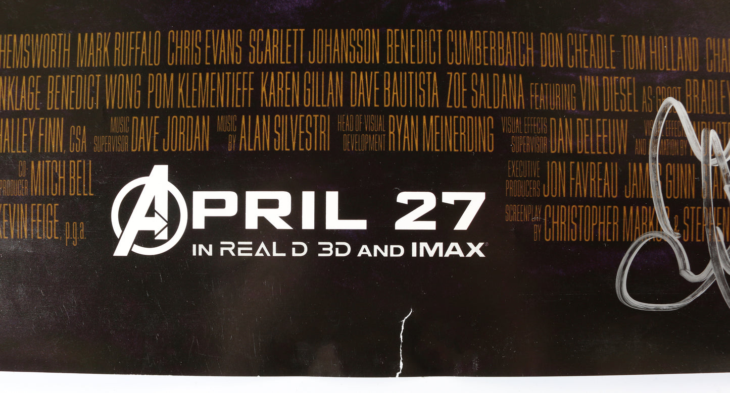 
                  
                    Avengers: Infinity War 27x40 Poster Signed by Chadwick Boseman, Josh Brolin, Chris Pratt, Tom Hiddleston, Tom Holland, Mark Ruffalo, Paul Bettany, Elizabeth Olsen, Anthony Mackie, Dania Gurira, Letitia Wright, Don Cheadle, & Winston Duke
                  
                