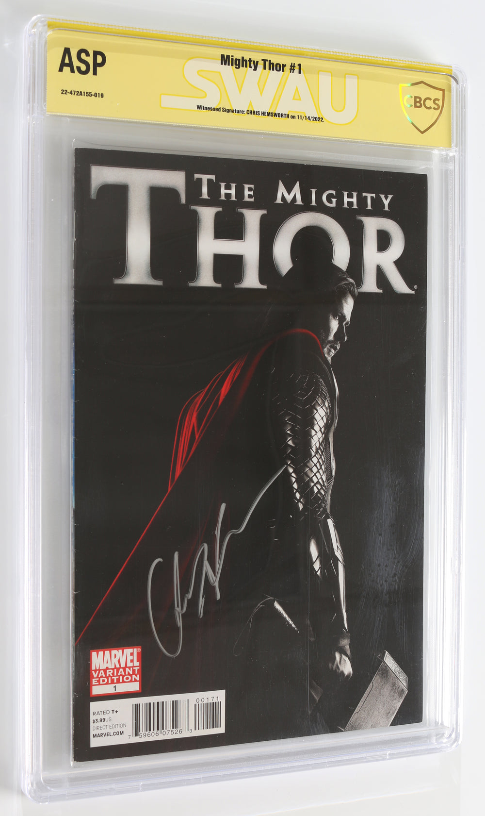 Mighty Thor #1 - Signed by Chris Hemsworth as Thor - (SWAU / CBCS Witnessed Signature ASP) 2011