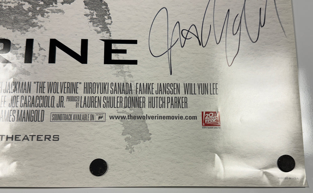
                  
                    The Wolverine 27x40 Poster Cast Signed by Hugh Jackman, Famke Janssen, Tao Okamoto, Rila Fukushima, Hiroyuki Sanada, & Director: James Mangold
                  
                