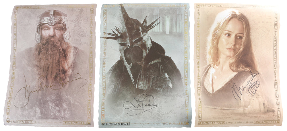 The Lord of the Rings: The Return of the King 11.5x16.5 Limited Edition Lithograph 3pc LOT Signed by John Rhys-Davies, Lawrence Makoare, &  Miranda Otto
