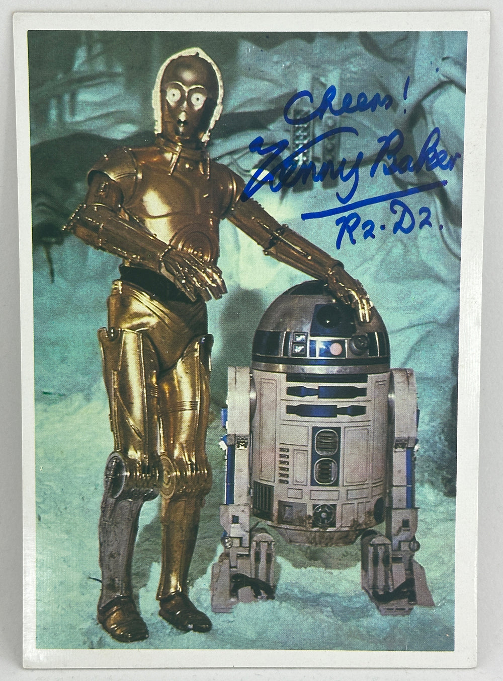 Kenny Baker as R2-D2 in Star Wars: The Empire Strikes Back Signed 5x7 Photo Card with Character Name