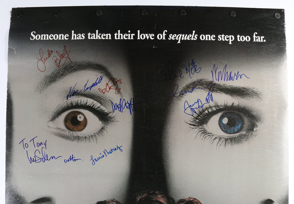 
                  
                    Scream 2 27x40 Poster Cast Signed by Wes Craven, Neve Campbell, Courtney Cox, David Arquette, Jerry O'Connell, Liev Schreiber, Jamie Kennedy, Laurie Metcalf, & Linda Blair
                  
                