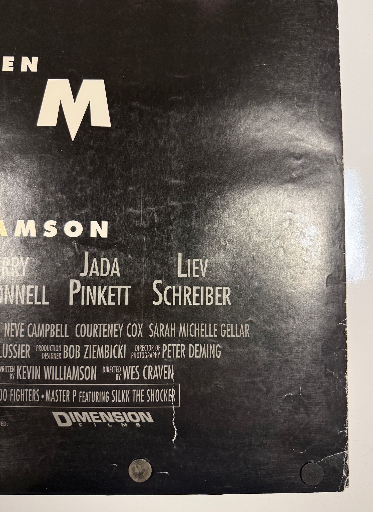 
                  
                    Scream 2 27x40 Poster Cast Signed by Wes Craven, Neve Campbell, Courtney Cox, David Arquette, Jerry O'Connell, Liev Schreiber, Jamie Kennedy, Laurie Metcalf, & Linda Blair
                  
                