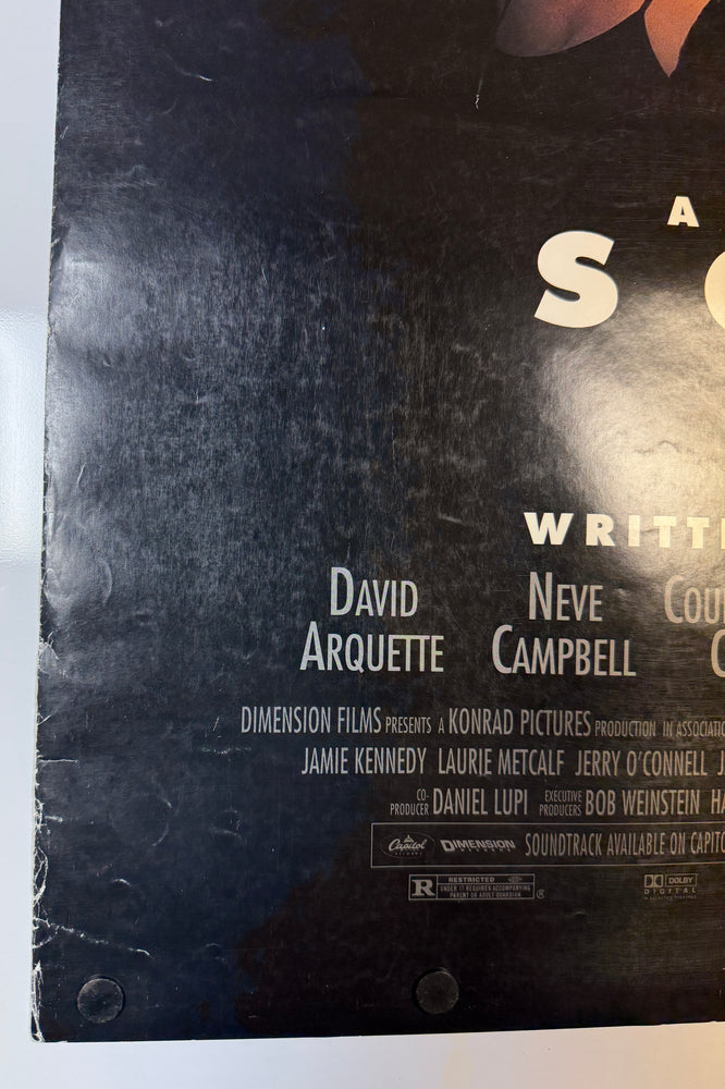 
                  
                    Scream 2 27x40 Poster Cast Signed by Wes Craven, Neve Campbell, Courtney Cox, David Arquette, Jerry O'Connell, Liev Schreiber, Jamie Kennedy, Laurie Metcalf, & Linda Blair
                  
                