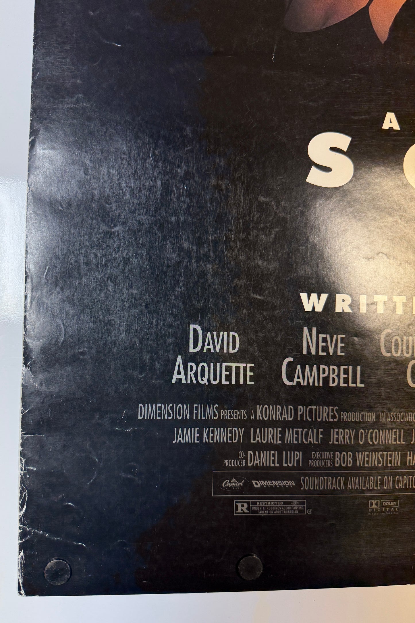 
                  
                    Scream 2 27x40 Poster Cast Signed by Wes Craven, Neve Campbell, Courtney Cox, David Arquette, Jerry O'Connell, Liev Schreiber, Jamie Kennedy, Laurie Metcalf, & Linda Blair
                  
                